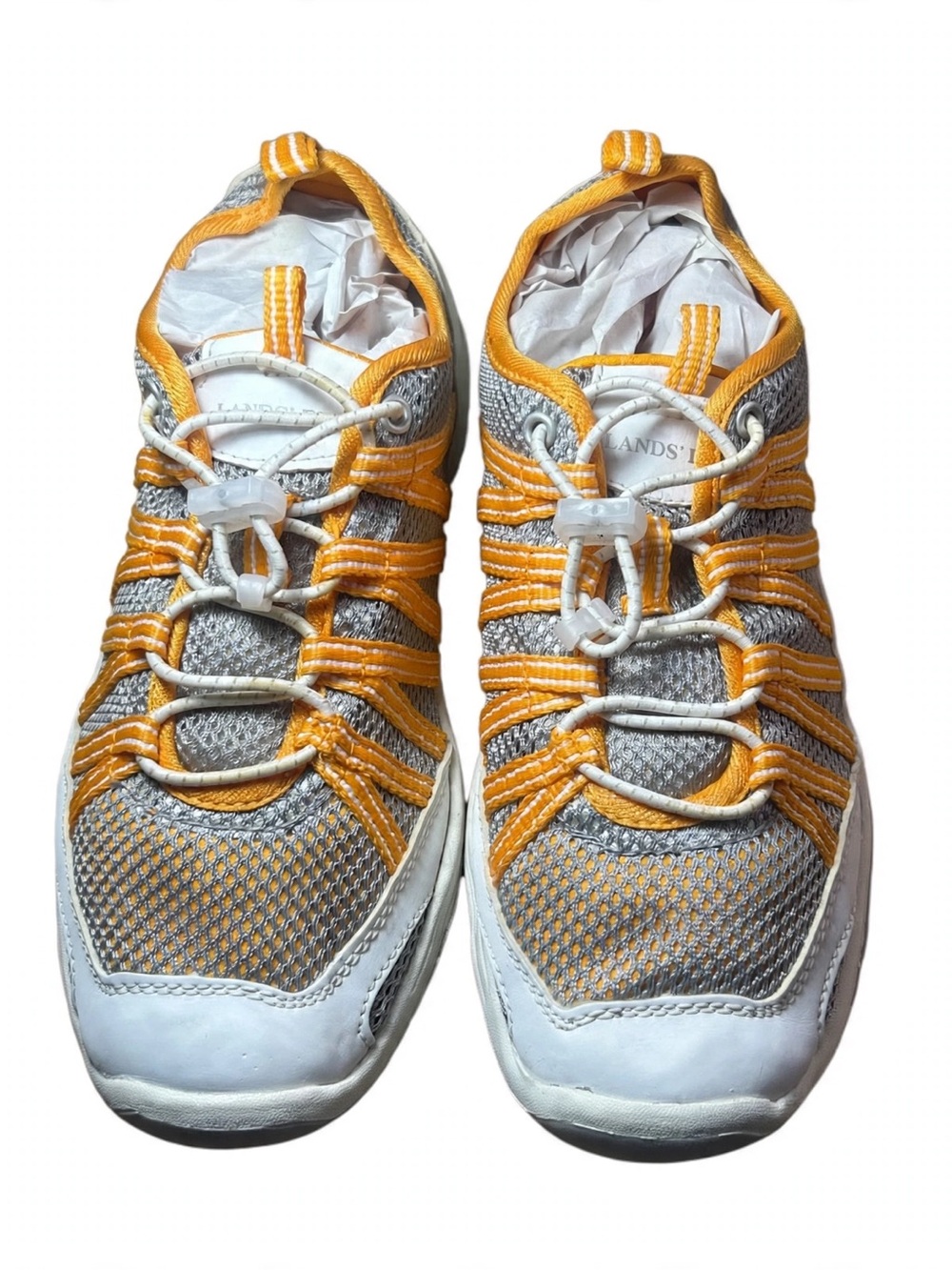 Women's Lightweight Mesh Athletic Sneakers - White & Yellow